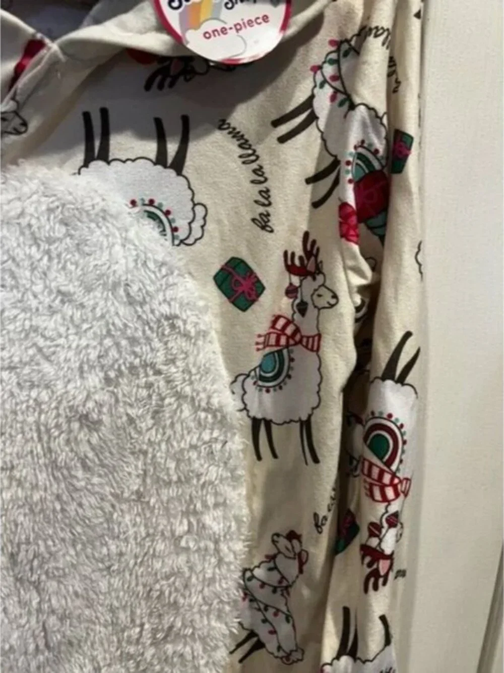 NWT Justice Christmas‎ Llama One Piece Sleep Over Outfit Size Girls 18 Plus